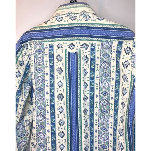 Caravan Mens Western Apparel Shirt Blue Size Large - Picture 3 of 16